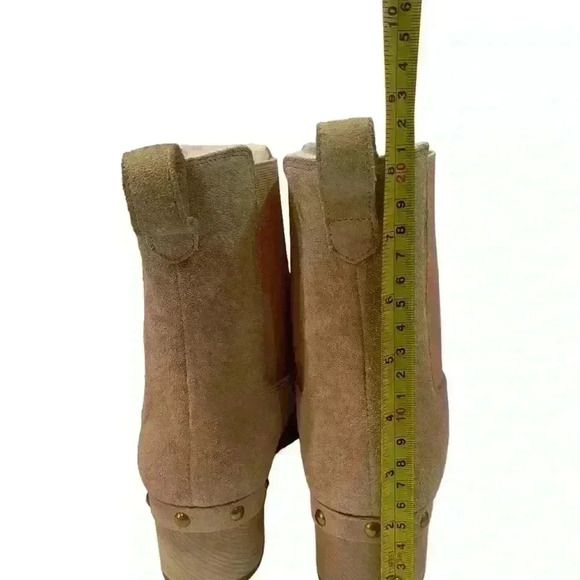 J. Crew Women Faux Fur Lined Clog Boots Size 8.5 Suede Chelsea Light Pink - Picture 10 of 13